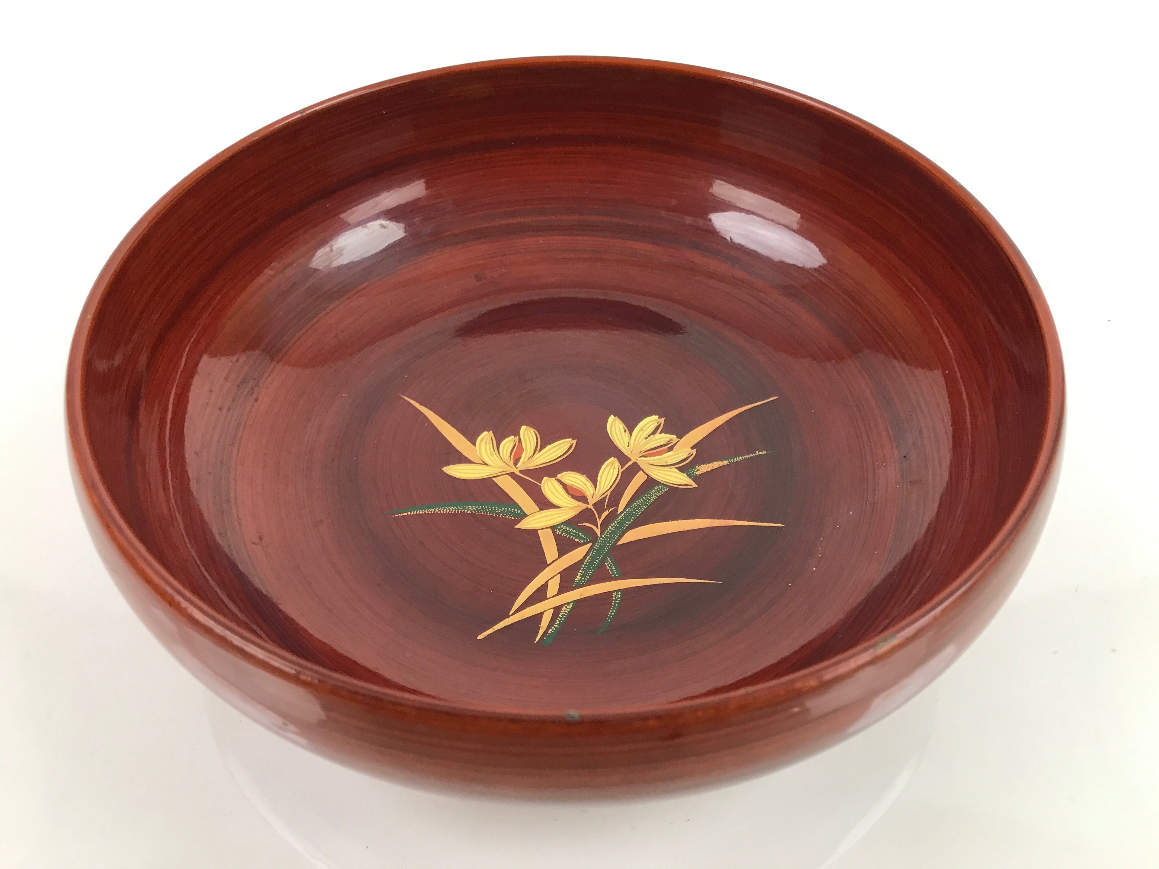 Japanese Resin Lacquer Replica Kashiki Snack Bowl Vtg Kashibachi Flowers L278