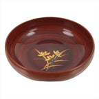 Japanese Resin Lacquer Replica Kashiki Snack Bowl Vtg Kashibachi Flowers L278