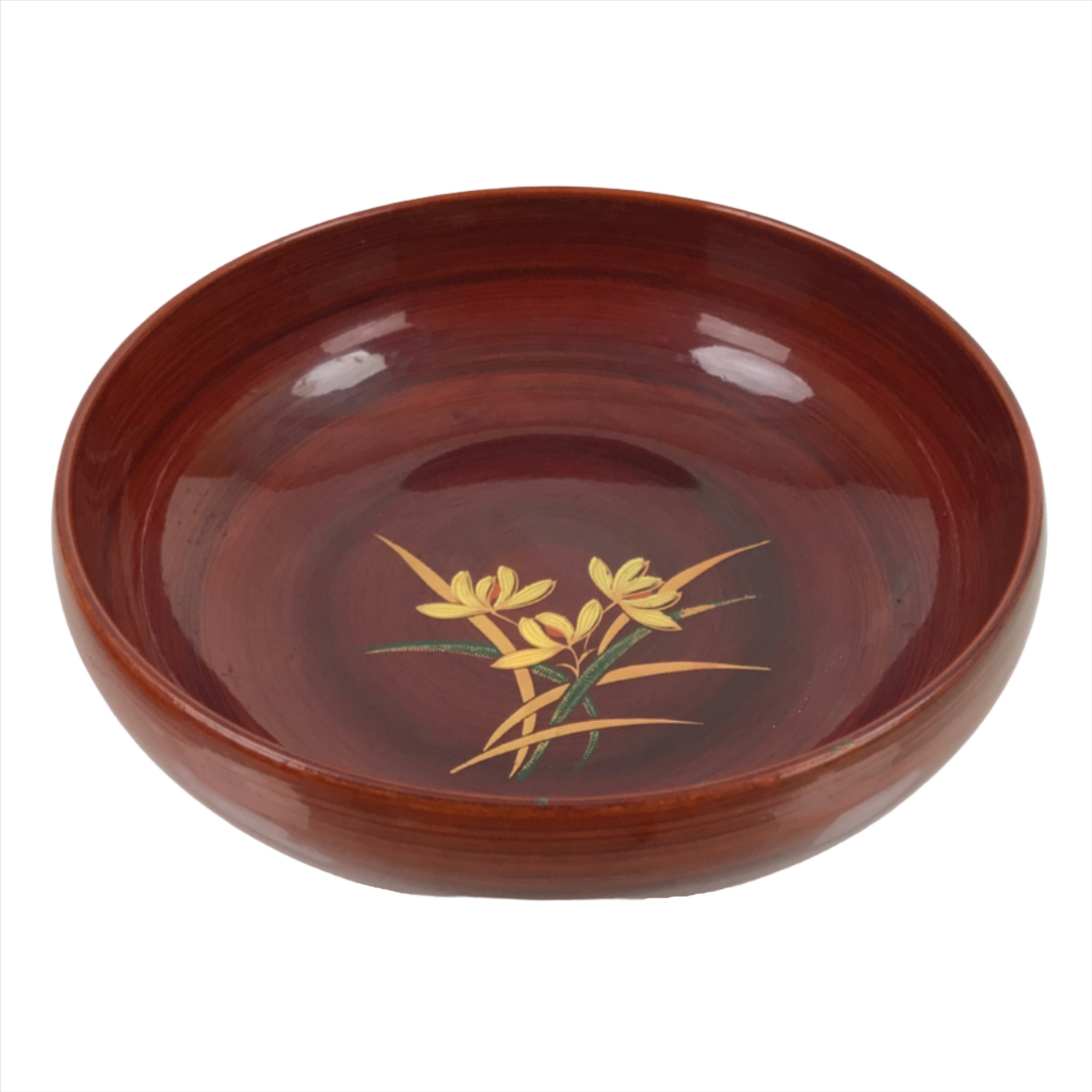 Japanese Resin Lacquer Replica Kashiki Snack Bowl Vtg Kashibachi Flowers L278