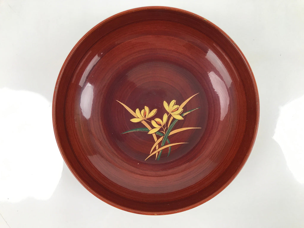 Japanese Resin Lacquer Replica Kashiki Snack Bowl Vtg Kashibachi Flowers L279