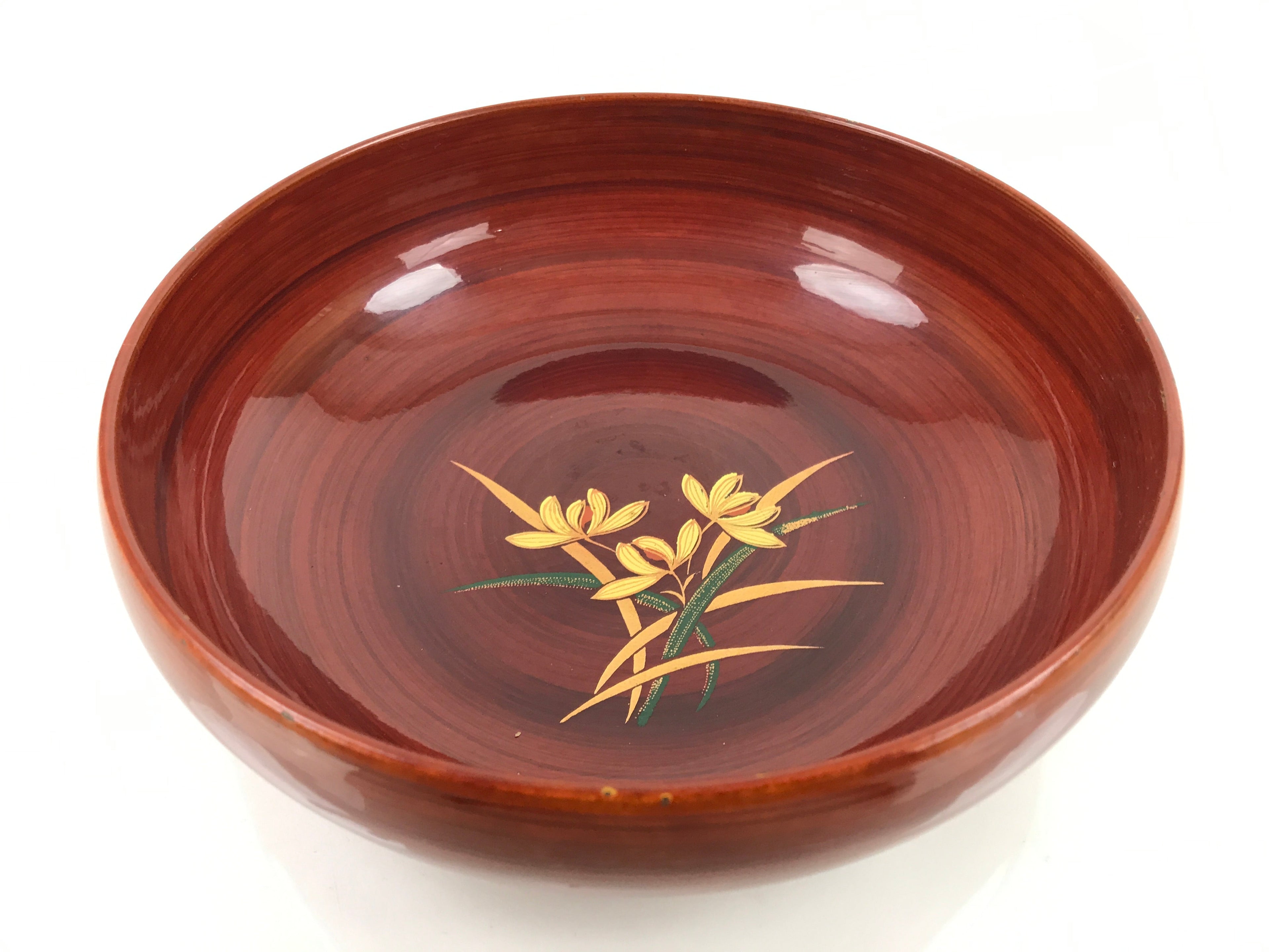 Japanese Resin Lacquer Replica Kashiki Snack Bowl Vtg Kashibachi Flowers L279