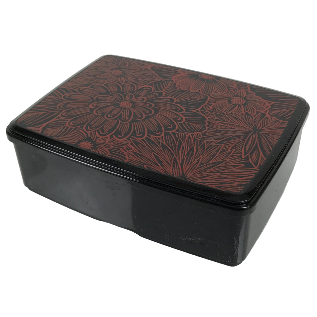 Japanese Resin Lacquer Replica Lidded Bento Lunch Box Jubako Chrysanthemum L559