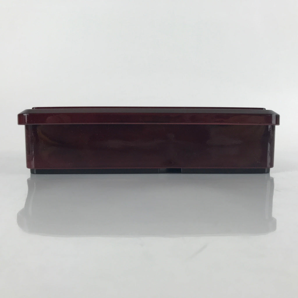 Japanese Resin Lacquer Replica Lidded Bento Lunch Box Vtg Compartment Brown L193
