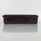 Japanese Resin Lacquer Replica Lidded Bento Lunch Box Vtg Compartment Brown L193