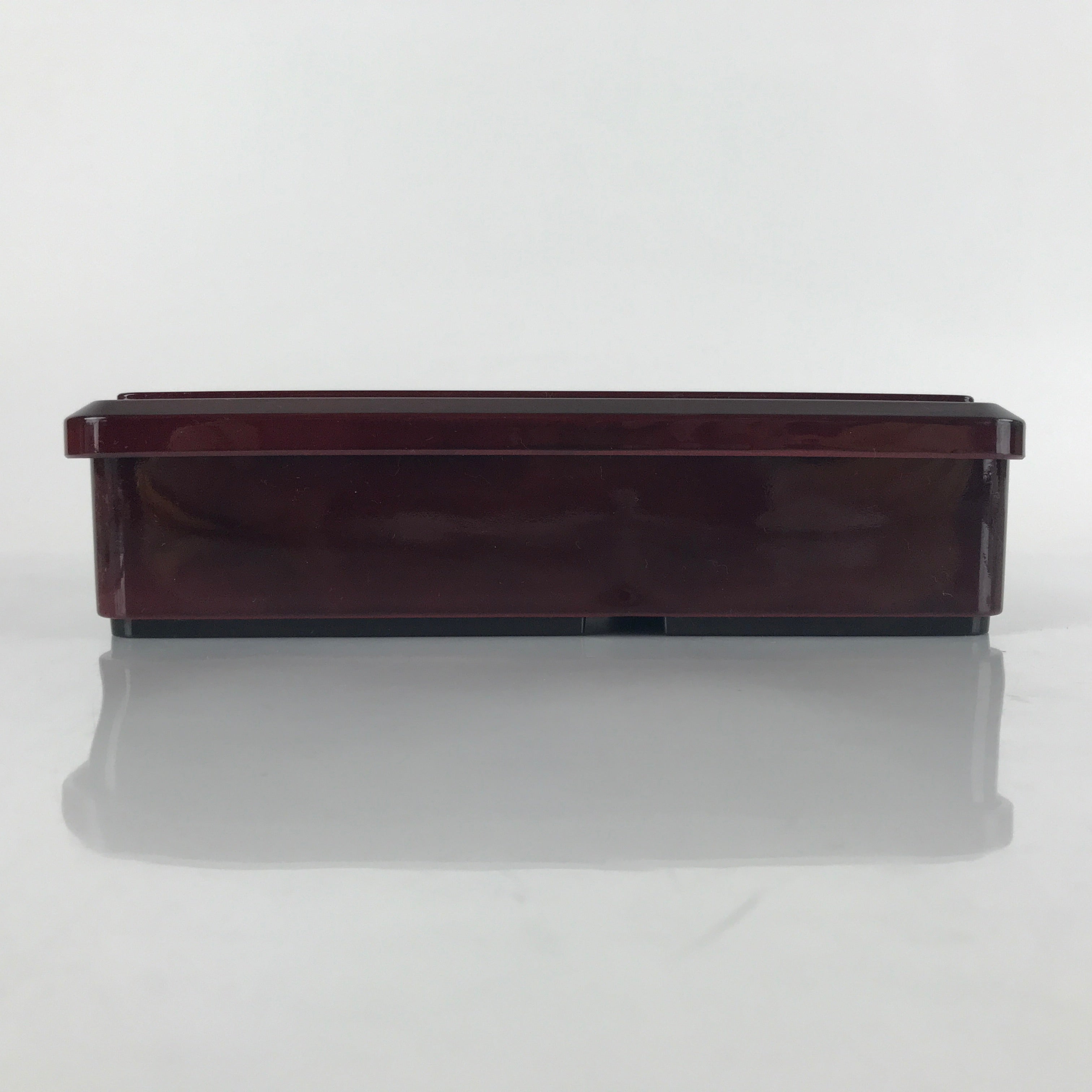 Japanese Resin Lacquer Replica Lidded Bento Lunch Box Vtg Compartment Brown L193