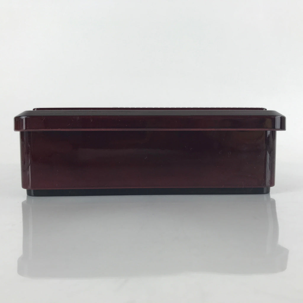 Japanese Resin Lacquer Replica Lidded Bento Lunch Box Vtg Compartment Brown L193