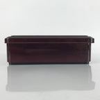 Japanese Resin Lacquer Replica Lidded Bento Lunch Box Vtg Compartment Brown L193