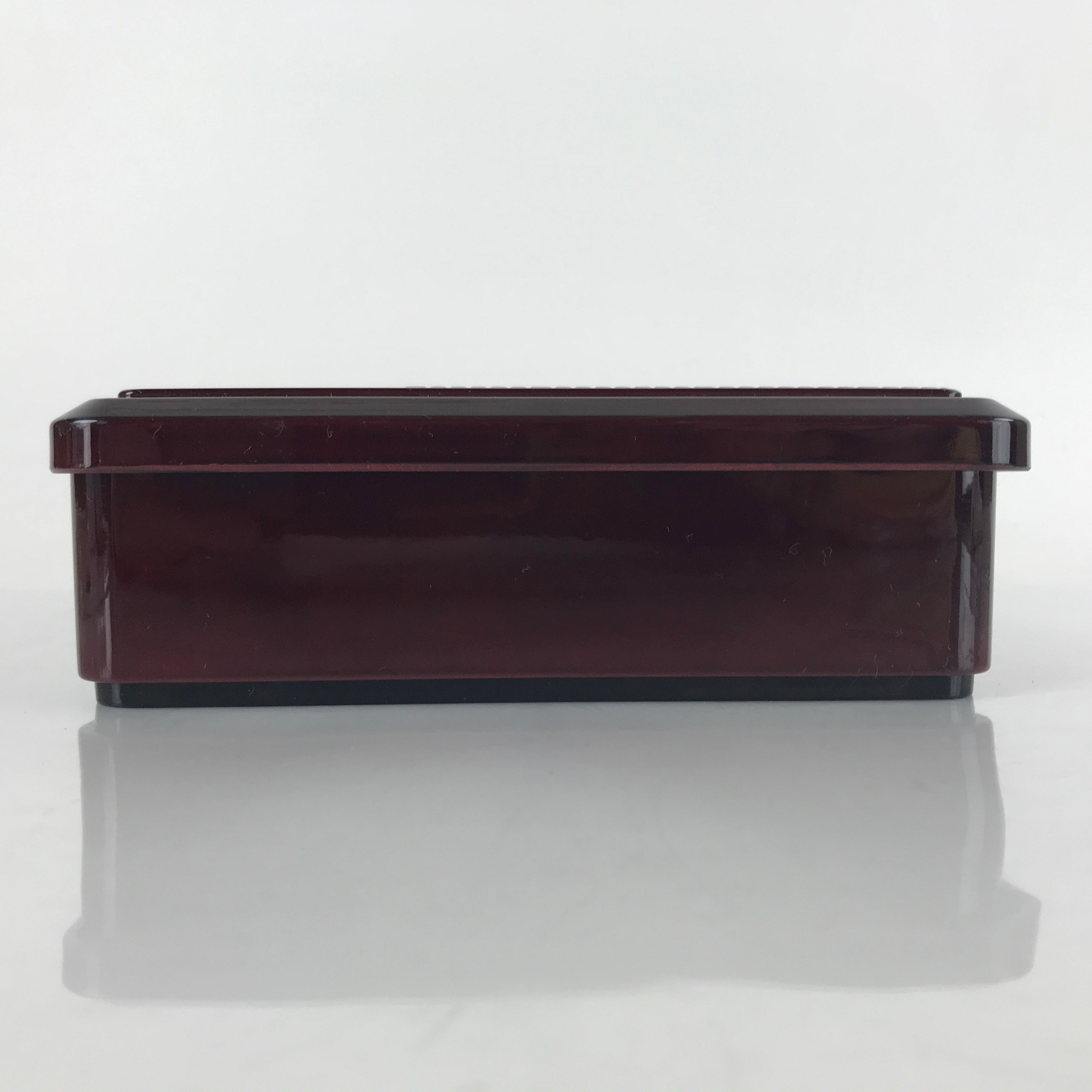Japanese Resin Lacquer Replica Lidded Bento Lunch Box Vtg Compartment Brown L193