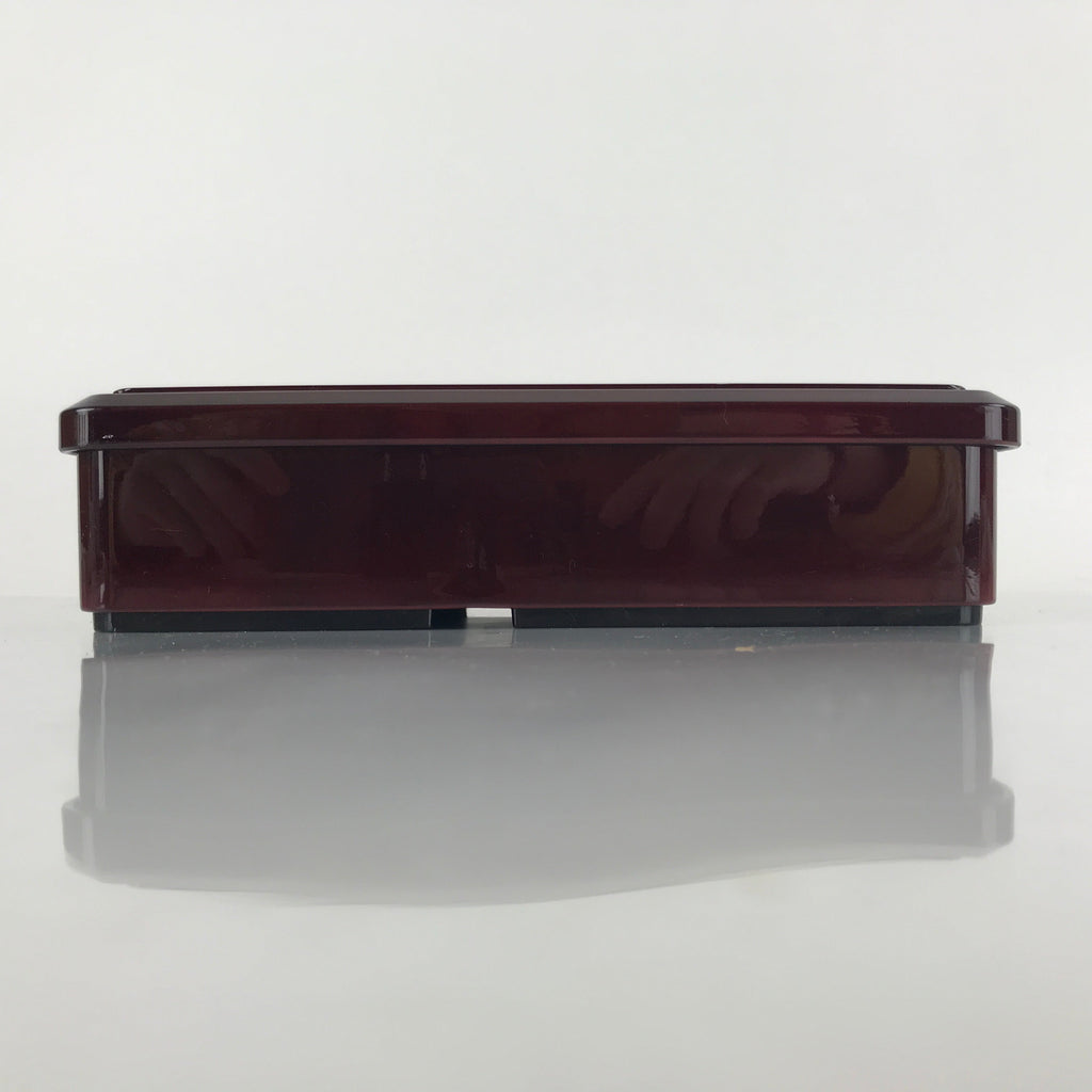 Japanese Resin Lacquer Replica Lidded Bento Lunch Box Vtg Compartment Brown L193