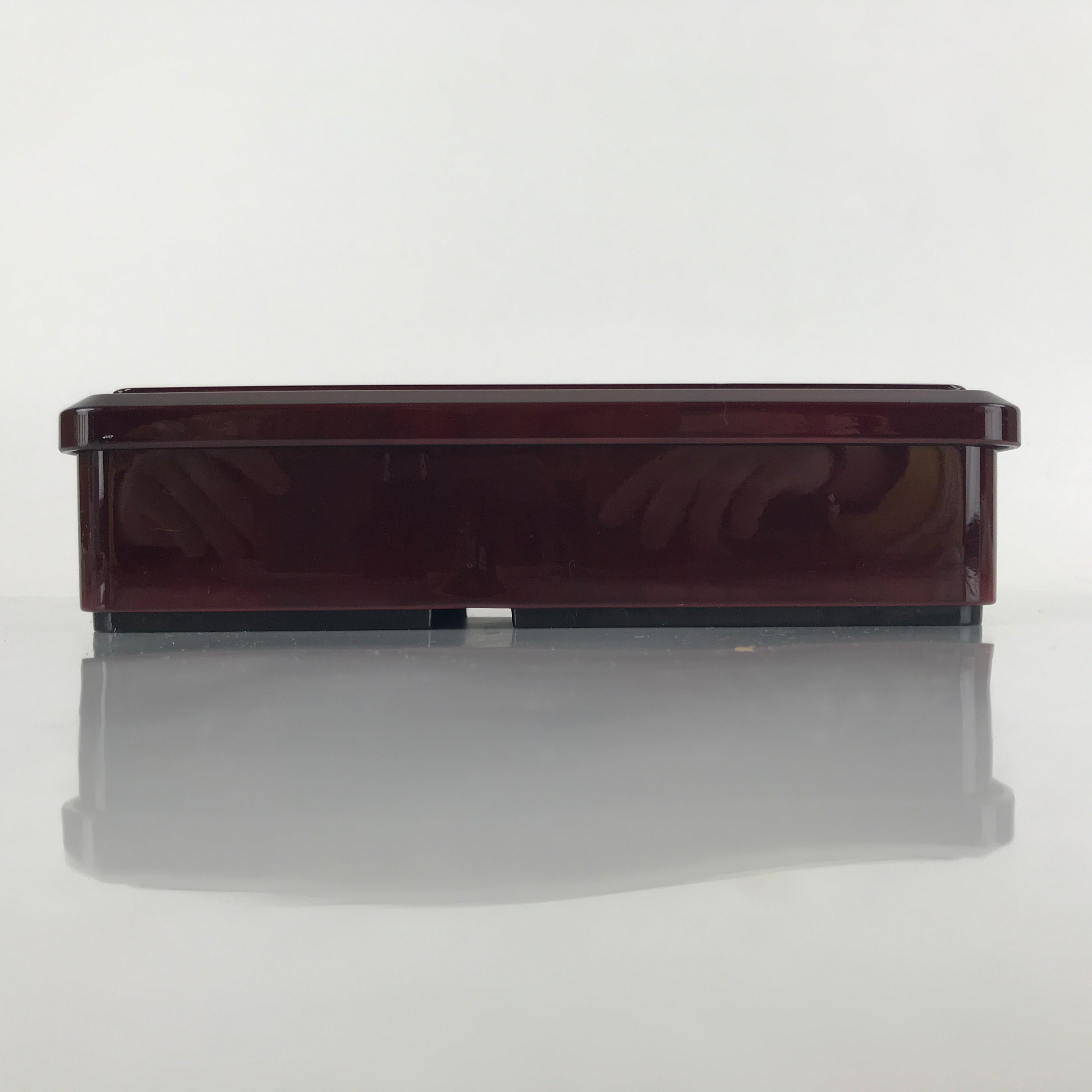 Japanese Resin Lacquer Replica Lidded Bento Lunch Box Vtg Compartment Brown L193