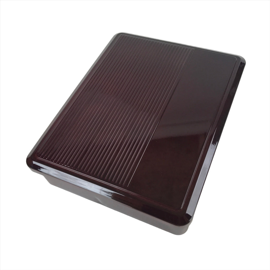 Japanese Resin Lacquer Replica Lidded Bento Lunch Box Vtg Compartment Brown L193