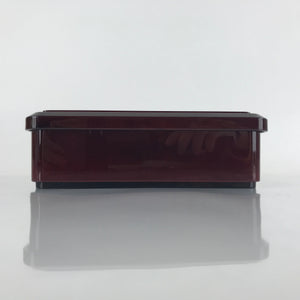 Japanese Resin Lacquer Replica Lidded Bento Lunch Box Vtg Compartment Brown L194