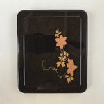 Japanese Resin Lacquer Replica Lidded Bento Lunch Box Vtg Makie Flowers L208