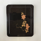 Japanese Resin Lacquer Replica Lidded Bento Lunch Box Vtg Makie Flowers L210