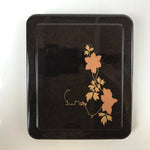 Japanese Resin Lacquer Replica Lidded Bento Lunch Box Vtg Makie Flowers L212