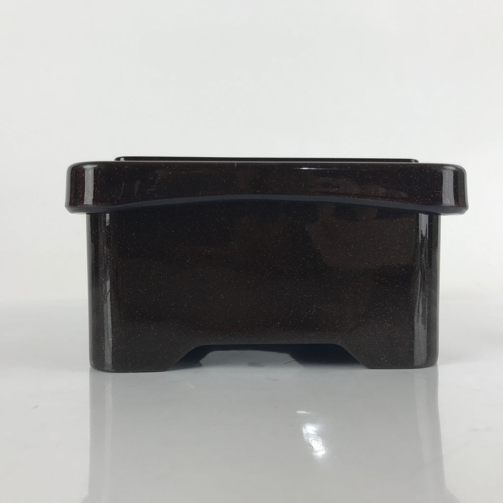 Japanese Resin Lacquer Replica Lidded Bento Lunch Box Vtg Makie Flowers L214
