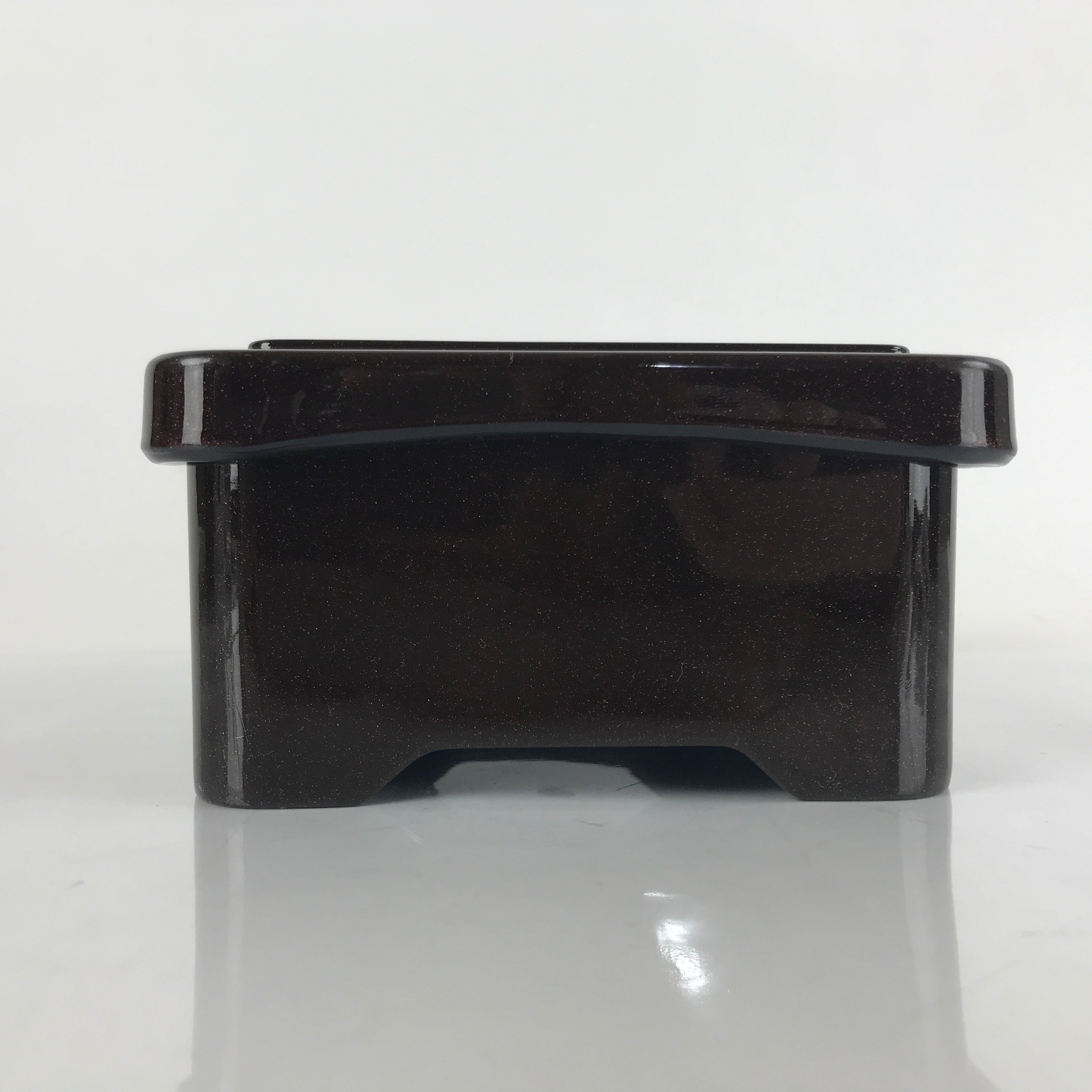 Japanese Resin Lacquer Replica Lidded Bento Lunch Box Vtg Makie Flowers L214
