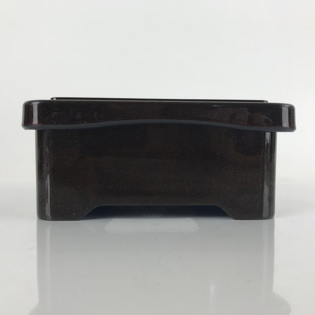 Japanese Resin Lacquer Replica Lidded Bento Lunch Box Vtg Makie Flowers L214
