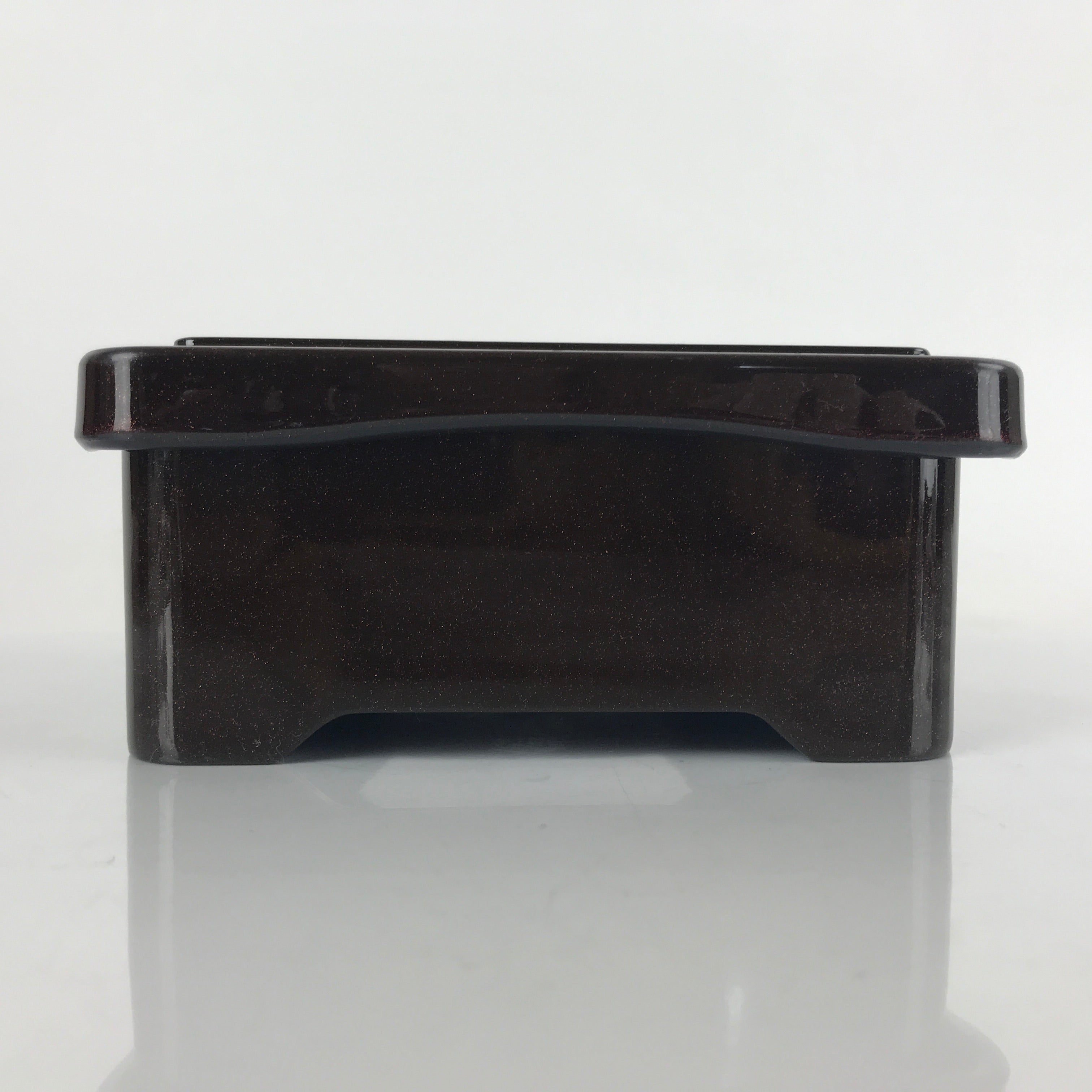 Japanese Resin Lacquer Replica Lidded Bento Lunch Box Vtg Makie Flowers L214