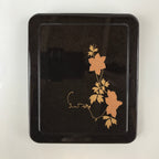 Japanese Resin Lacquer Replica Lidded Bento Lunch Box Vtg Makie Flowers L214