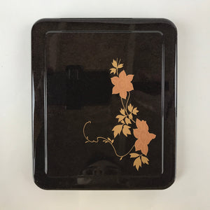 Japanese Resin Lacquer Replica Lidded Bento Lunch Box Vtg Makie Flowers L216