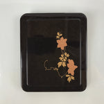 Japanese Resin Lacquer Replica Lidded Bento Lunch Box Vtg Makie Flowers L218