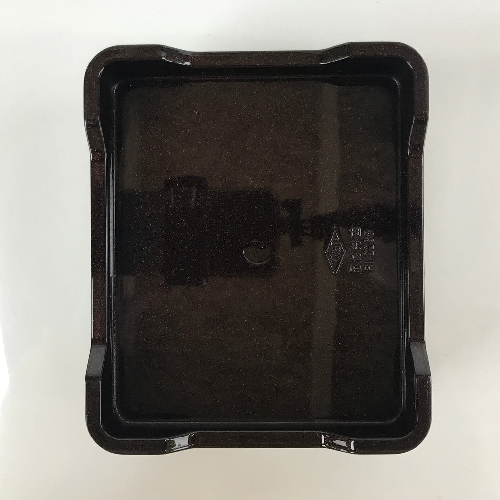 Japanese Resin Lacquer Replica Lidded Bento Lunch Box Vtg Makie Flowers L218