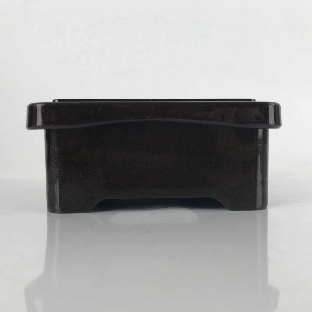 Japanese Resin Lacquer Replica Lidded Bento Lunch Box Vtg Makie Flowers L219