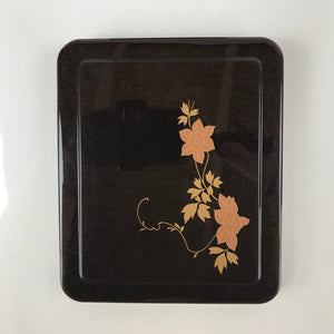 Japanese Resin Lacquer Replica Lidded Bento Lunch Box Vtg Makie Flowers L219