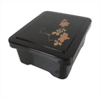 Japanese Resin Lacquer Replica Lidded Bento Lunch Box Vtg Makie Flowers L219
