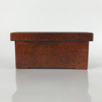 Japanese Resin Lacquer Replica Lidded Bento Lunch Box Vtg Nashiji Orange L196