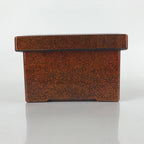 Japanese Resin Lacquer Replica Lidded Bento Lunch Box Vtg Nashiji Orange L196