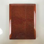 Japanese Resin Lacquer Replica Lidded Bento Lunch Box Vtg Nashiji Orange L196