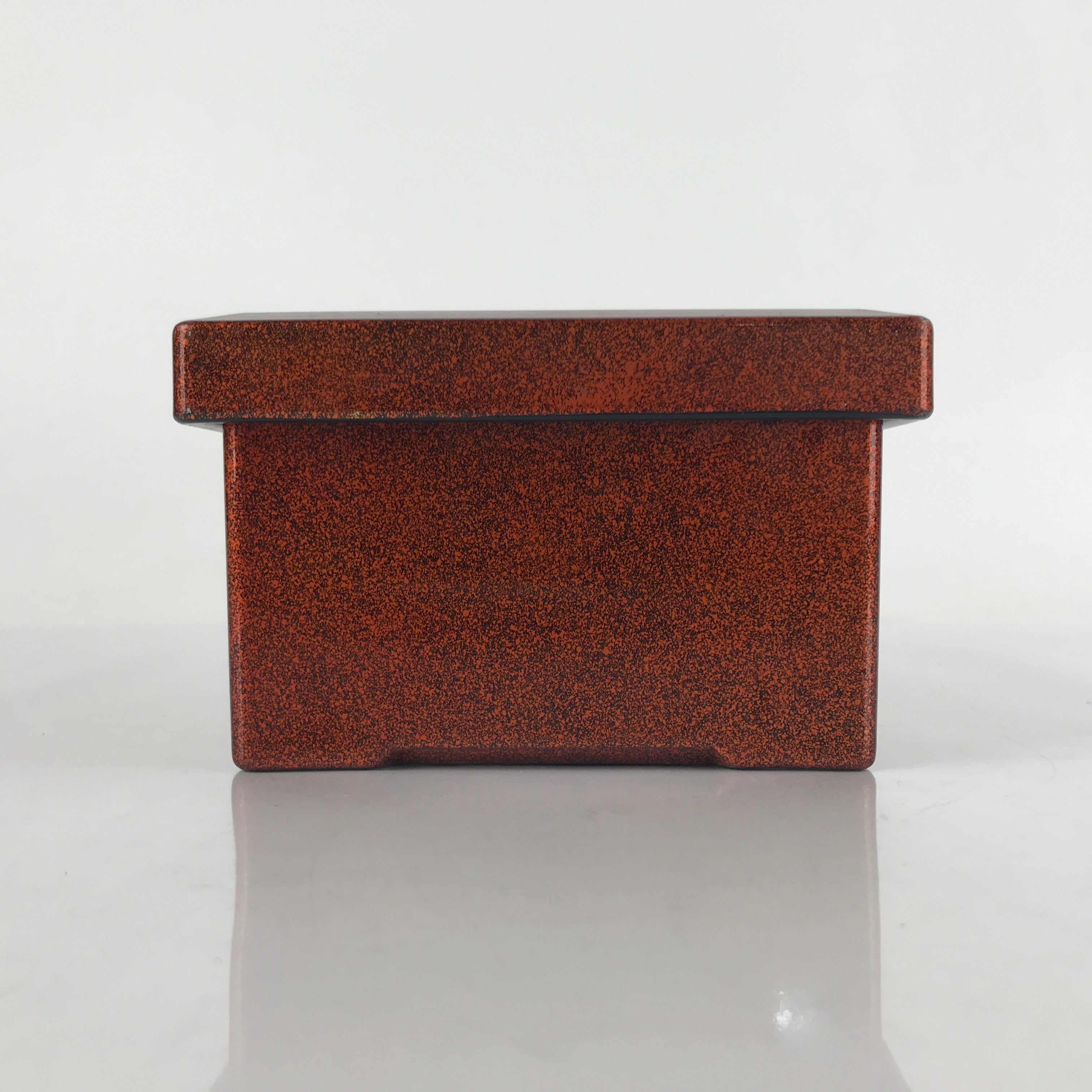 Japanese Resin Lacquer Replica Lidded Bento Lunch Box Vtg Nashiji Orange L197