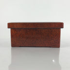 Japanese Resin Lacquer Replica Lidded Bento Lunch Box Vtg Nashiji Orange L197
