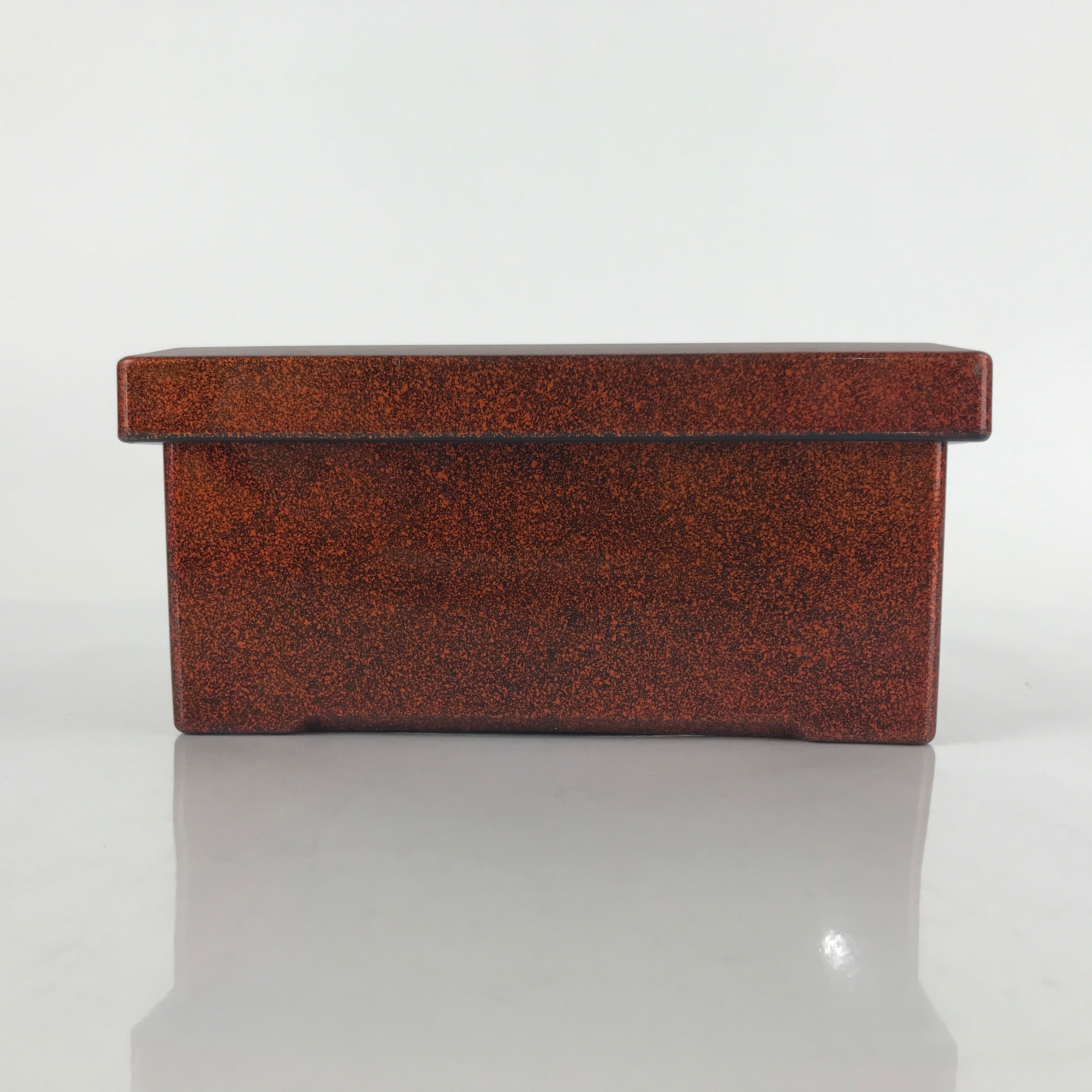Japanese Resin Lacquer Replica Lidded Bento Lunch Box Vtg Nashiji Orange L197