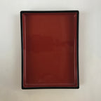 Japanese Resin Lacquer Replica Lidded Bento Lunch Box Vtg Nashiji Orange L197