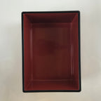 Japanese Resin Lacquer Replica Lidded Bento Lunch Box Vtg Nashiji Orange L198
