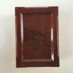 Japanese Resin Lacquer Replica Lidded Bento Lunch Box Vtg Nashiji Orange L198
