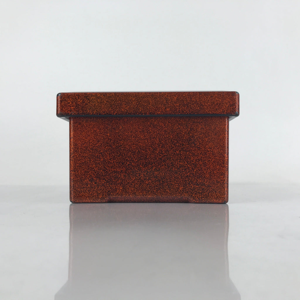 Japanese Resin Lacquer Replica Lidded Bento Lunch Box Vtg Nashiji Orange L199