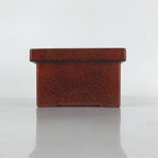 Japanese Resin Lacquer Replica Lidded Bento Lunch Box Vtg Nashiji Orange L199
