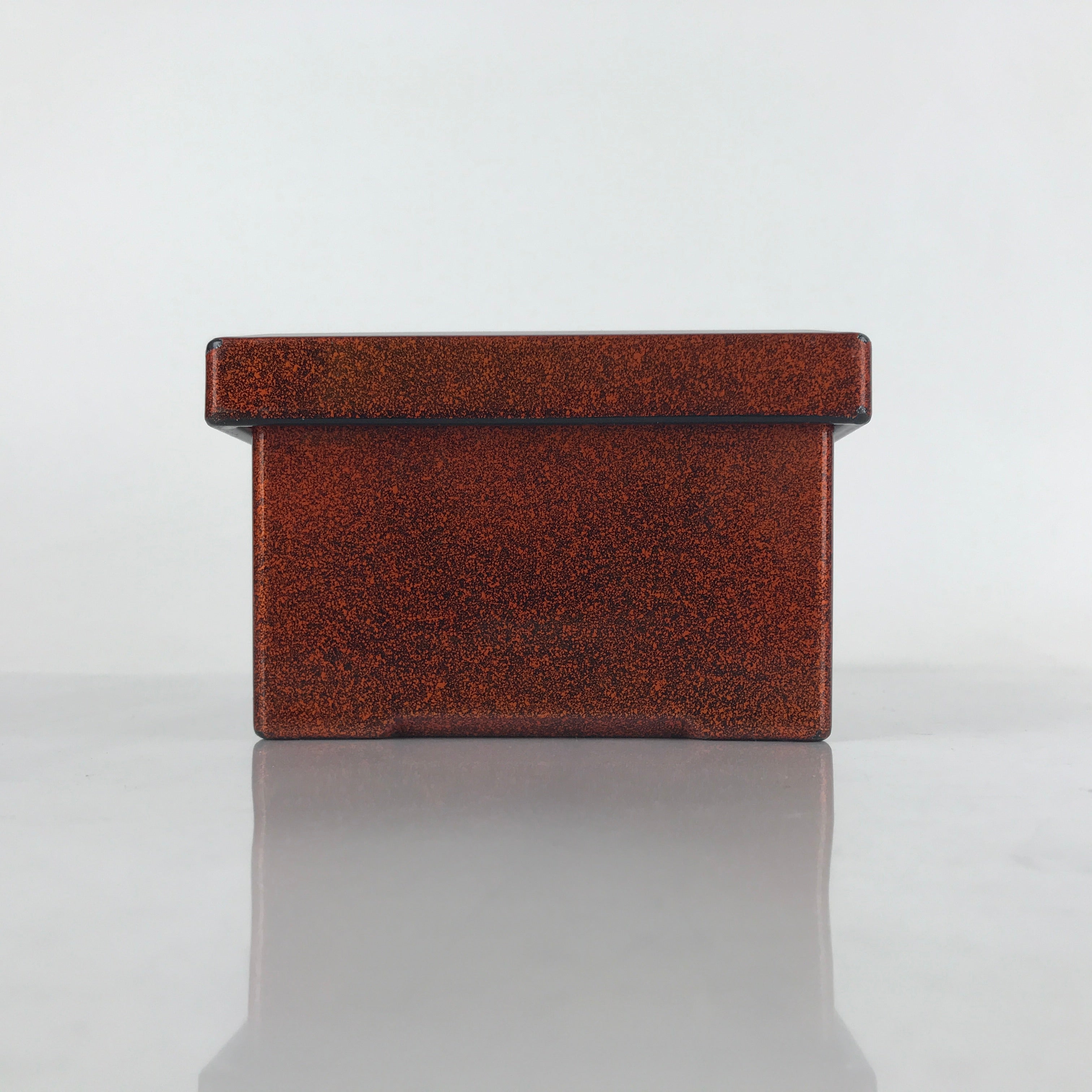 Japanese Resin Lacquer Replica Lidded Bento Lunch Box Vtg Nashiji Orange L199