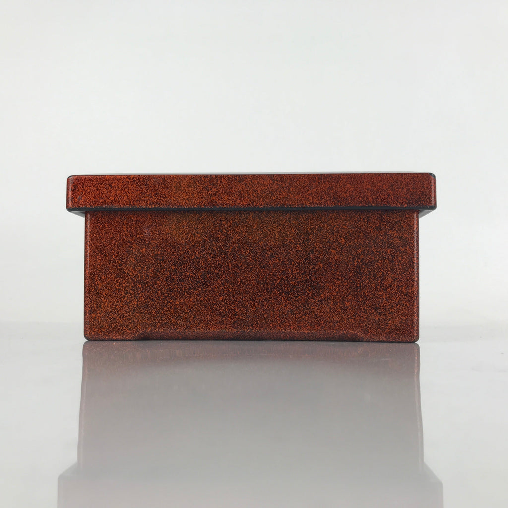 Japanese Resin Lacquer Replica Lidded Bento Lunch Box Vtg Nashiji Orange L199