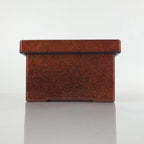 Japanese Resin Lacquer Replica Lidded Bento Lunch Box Vtg Nashiji Orange L199