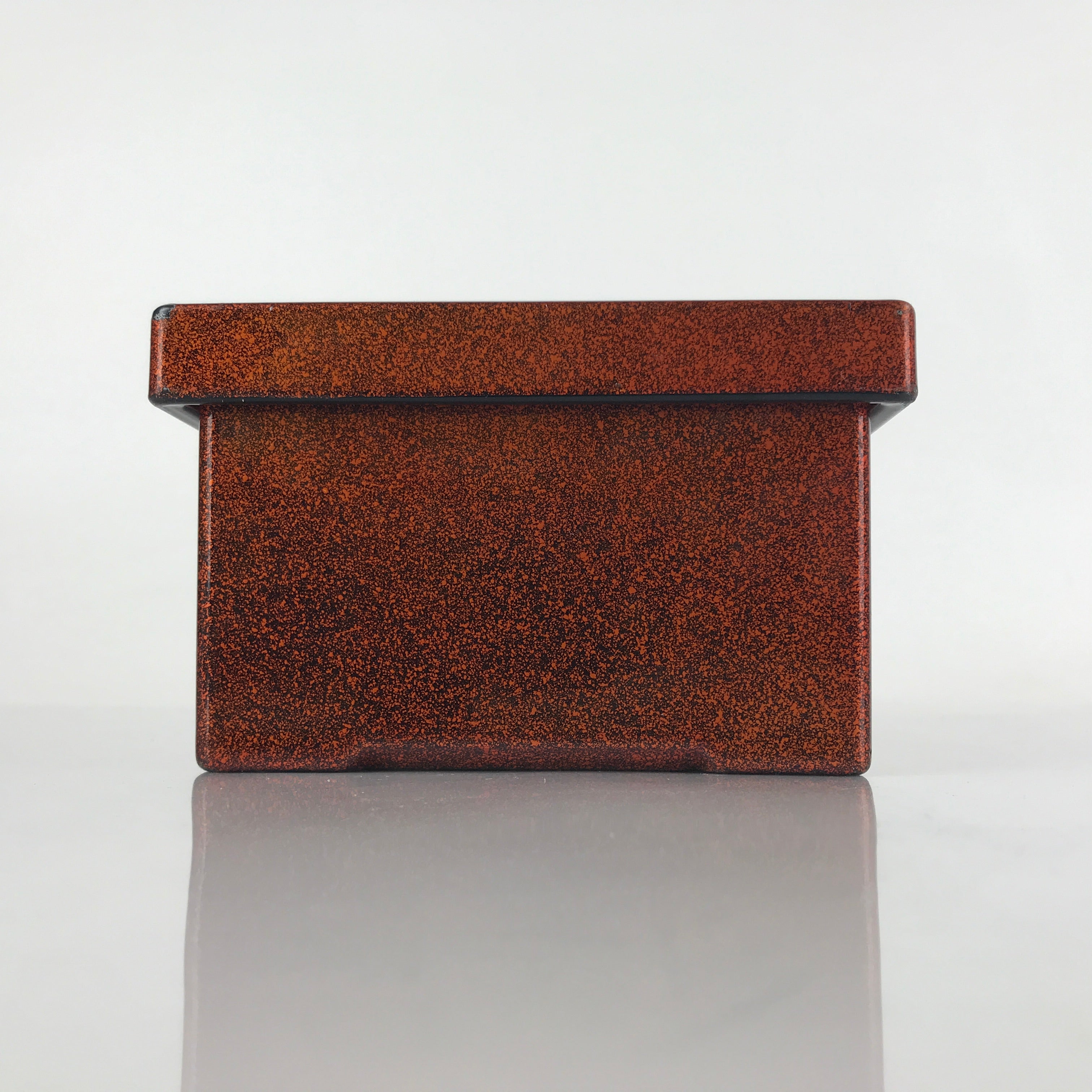 Japanese Resin Lacquer Replica Lidded Bento Lunch Box Vtg Nashiji Orange L199
