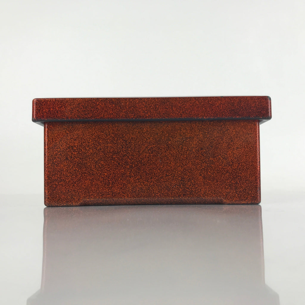 Japanese Resin Lacquer Replica Lidded Bento Lunch Box Vtg Nashiji Orange L199