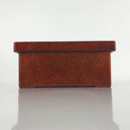 Japanese Resin Lacquer Replica Lidded Bento Lunch Box Vtg Nashiji Orange L199