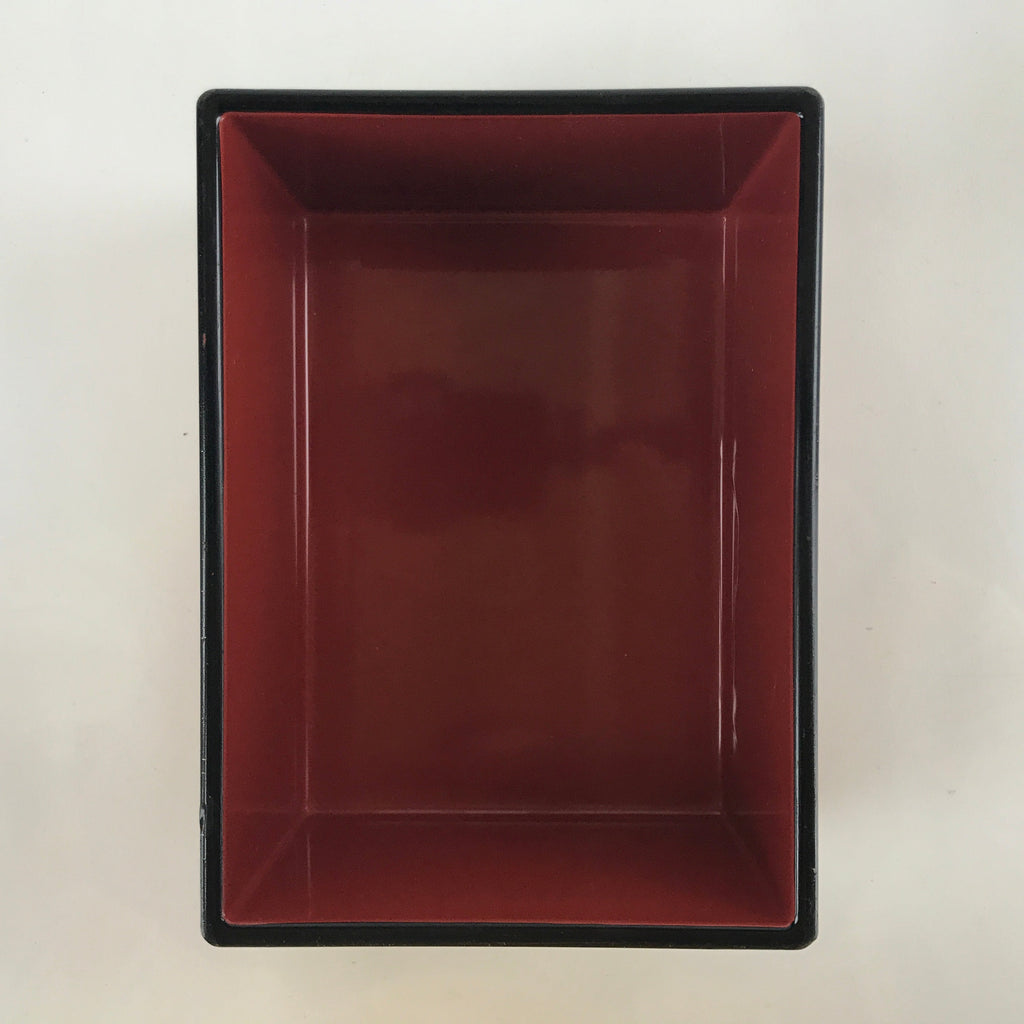 Japanese Resin Lacquer Replica Lidded Bento Lunch Box Vtg Nashiji Orange L199