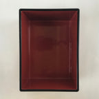 Japanese Resin Lacquer Replica Lidded Bento Lunch Box Vtg Nashiji Orange L199
