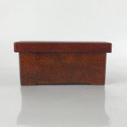 Japanese Resin Lacquer Replica Lidded Bento Lunch Box Vtg Nashiji Orange L200